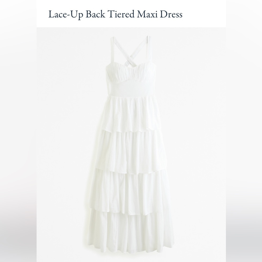 Abercrombie Lace Up Tiered Maxi Dress
